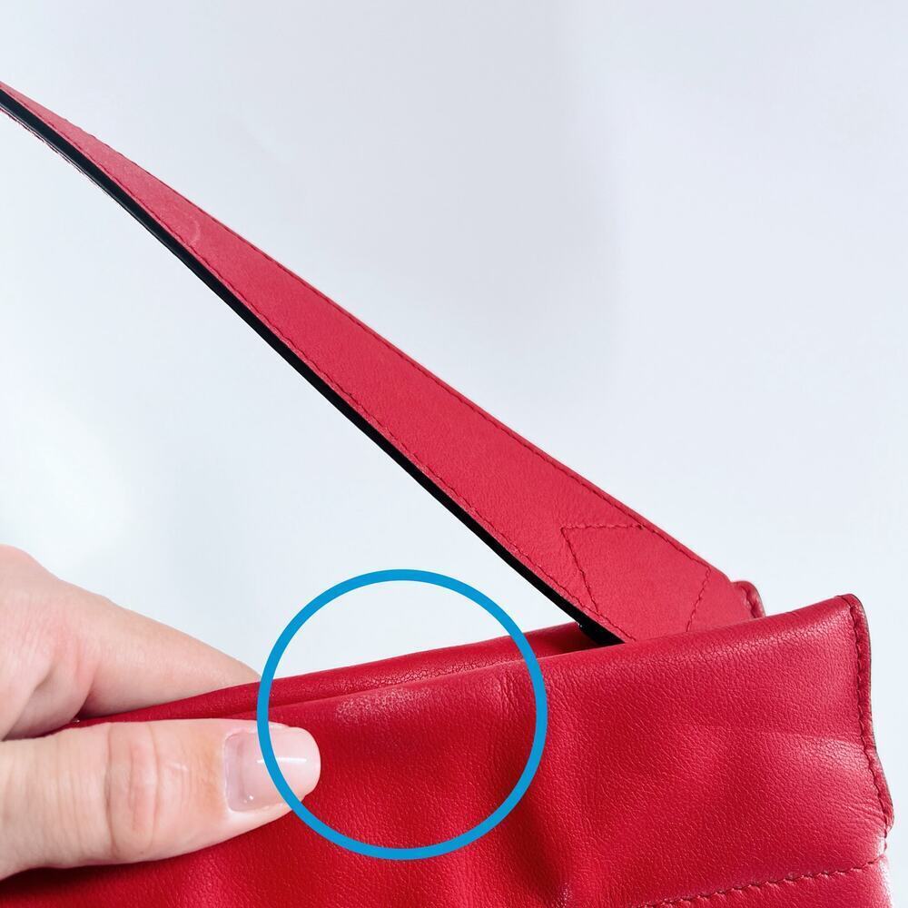 Givenchy Red Leather Shoulder Hand Bag Purse - Picture 7 of 10